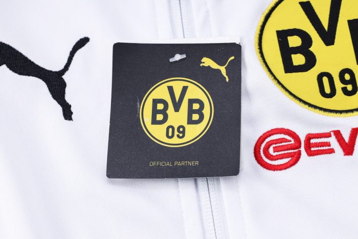 Borussia Dortmund 22/23 White Long Zipper Jacket - 图片 5