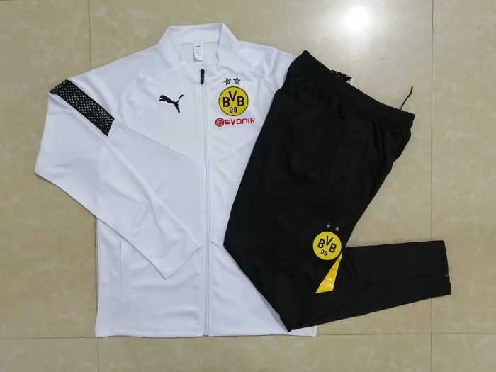 Borussia Dortmund 22/23 White Long Zipper Jacket - 图片 9