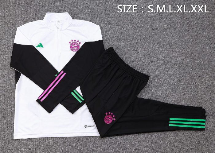 Bayern Munich 23-24 Half Zip Jacket White - 图片 2