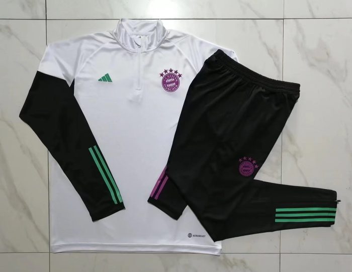 Bayern Munich 23-24 Half Zip Jacket White - 图片 9