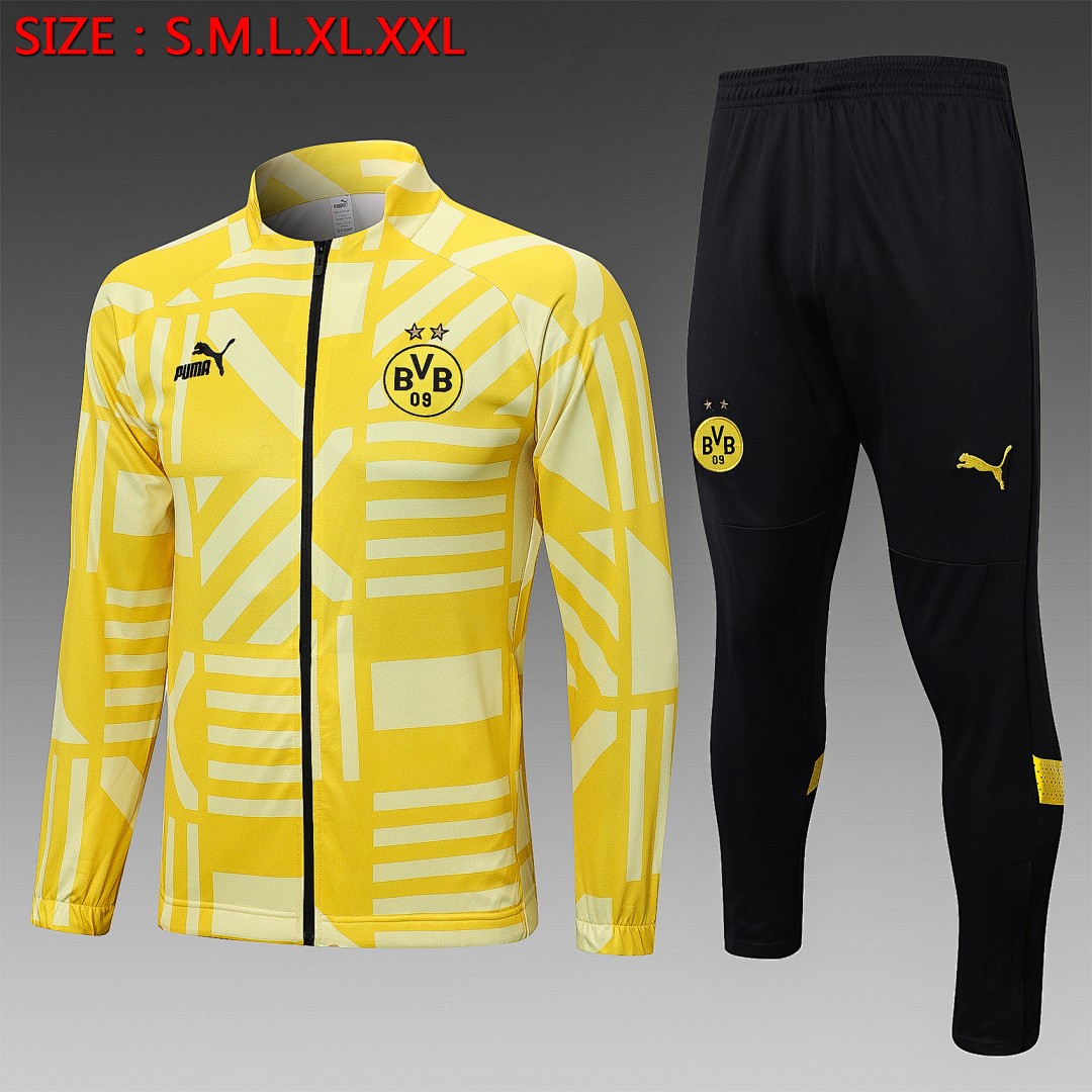 Borussia Dortmund 22/23 Yellow Long Zipper Jacket (Spray Print)