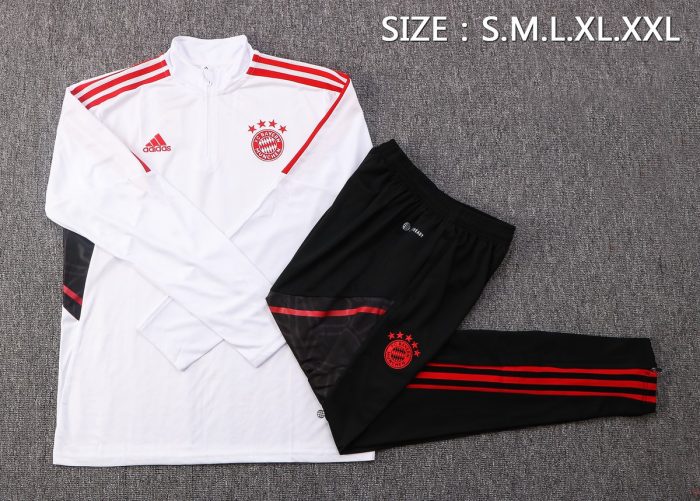 Bayern Munich 22/23 White Half-Zip Jacket - 图片 2