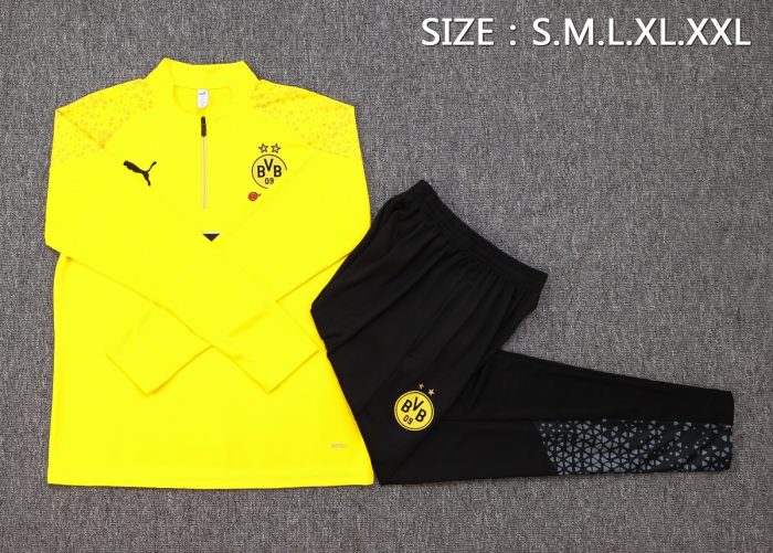 Borussia Dortmund 23-24 Yellow Half-Zip Jacket - 图片 2