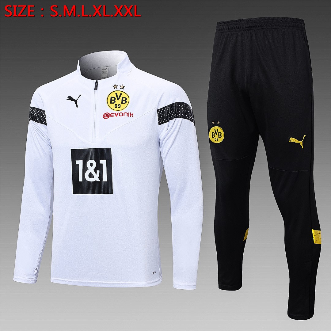 Borussia Dortmund 22-23 White Half-Zip Jacket