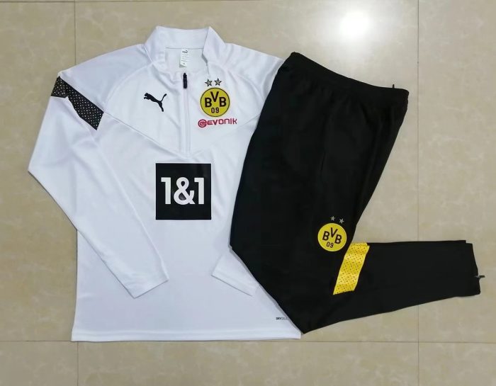 Borussia Dortmund 22-23 White Half-Zip Jacket - 图片 9