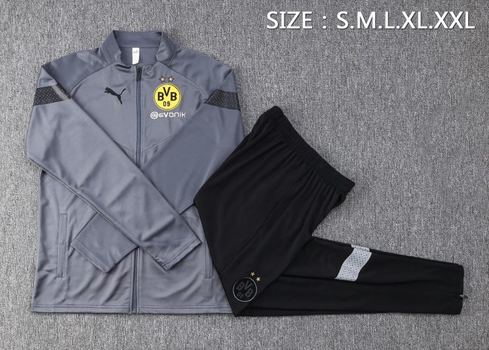 Borussia Dortmund 22/23 Grey Long Zipper Jacket - 图片 2