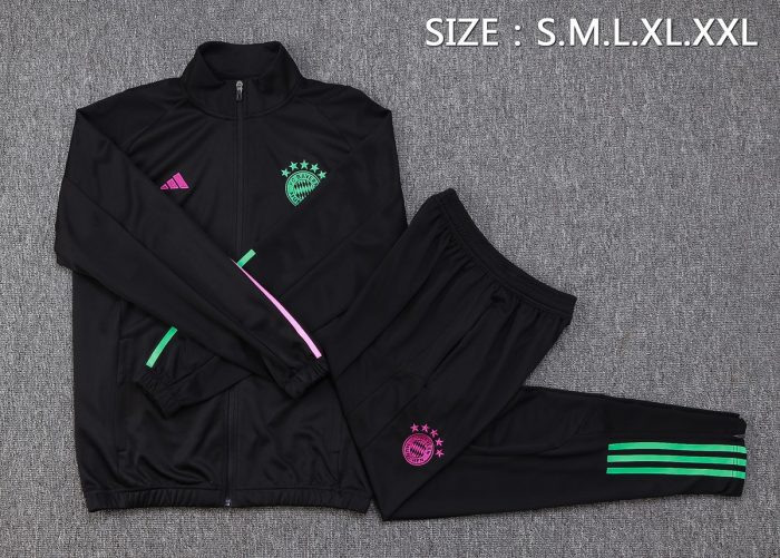 Bayern Munich 23-24 Long Zip Jacket Black - 图片 2