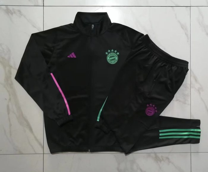 Bayern Munich 23-24 Long Zip Jacket Black - 图片 9