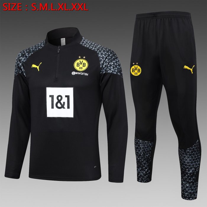 Borussia Dortmund 23-24 Half-Zip Jacket Black - 图片 8