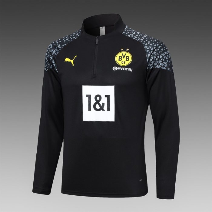 Borussia Dortmund 23-24 Half-Zip Jacket Black - 图片 9