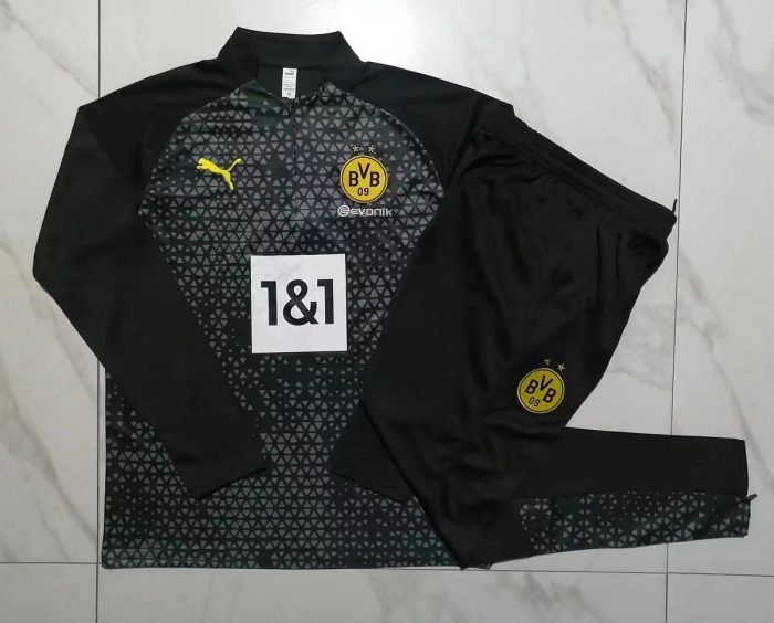 Borussia Dortmund 23-24 Half-Zip Black (Spray Print) - 图片 9