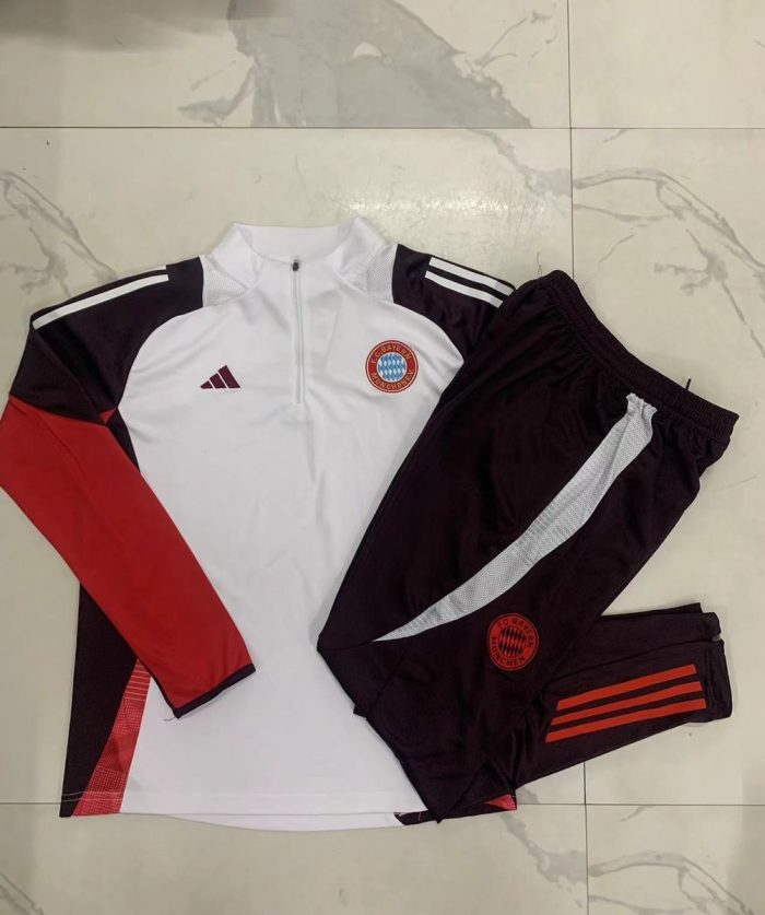 Bayern Munich 24-25 White Half-Zip Jacket Kids - 图片 2