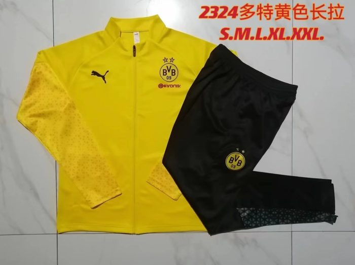 Borussia Dortmund 23-24 Yellow Long Zipper Jacket - 图片 9