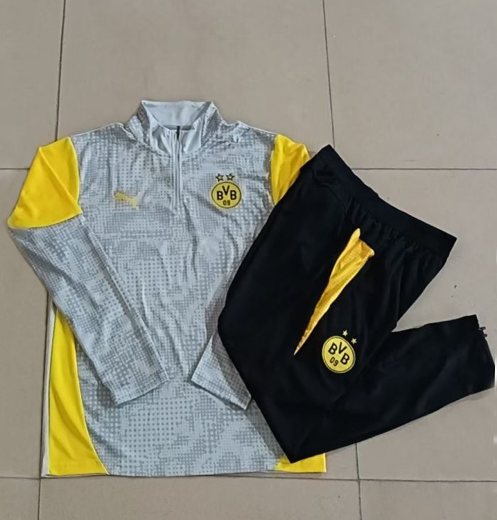 Borussia Dortmund 2526 Semi-Zip Jacket Light Grey Spray - 图片 9