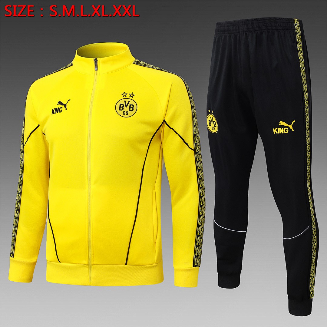 JER-6454_1 Borussia Dortmund Yellow Long Zipper Jacket - 图片 1