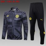 Borussia Dortmund 22/23 Black Gray (Spray Ink) Long Zipper Jacket