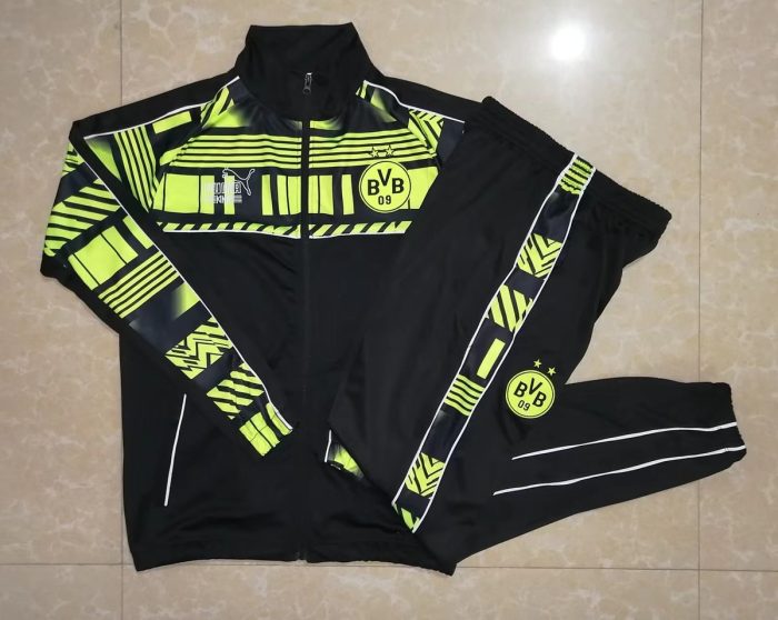 Borussia Dortmund 22/23 Long Zipper Jacket Black (Upper Spray Ink) - 图片 9