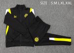 Borussia Dortmund 23-24 Long Zipper Jacket Black with White Yellow Shoulders - 图片 2