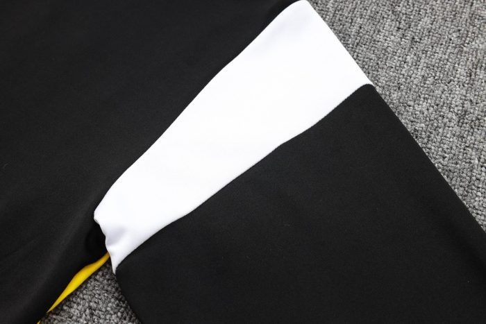 Borussia Dortmund 23-24 Long Zipper Jacket Black with White Yellow Shoulders - 图片 3