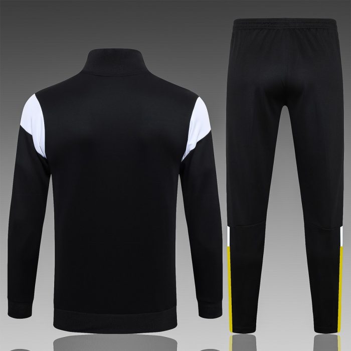 Borussia Dortmund 23-24 Long Zipper Jacket Black with White Yellow Shoulders - 图片 6