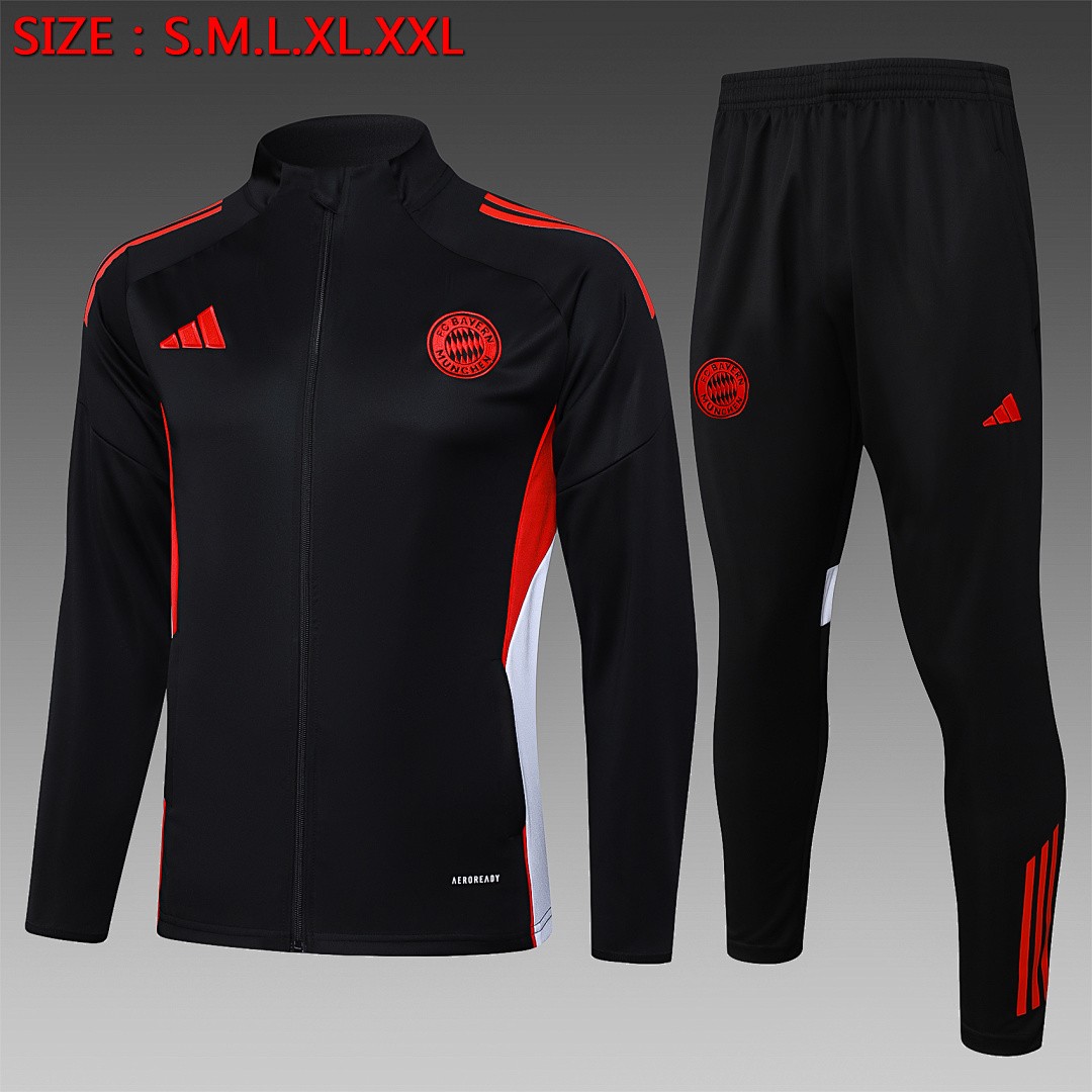 JER-6467_1 Bayern Munich Black Long Zipper Jacket - 图片 1
