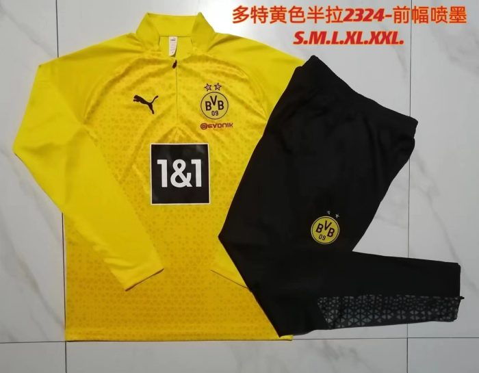 Borussia Dortmund 23-24 Half-Zip Yellow Training Jacket - 图片 9
