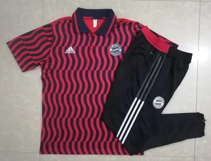 Bayern Munich 22/23 Polo Full Body Splatter Red - 图片 9