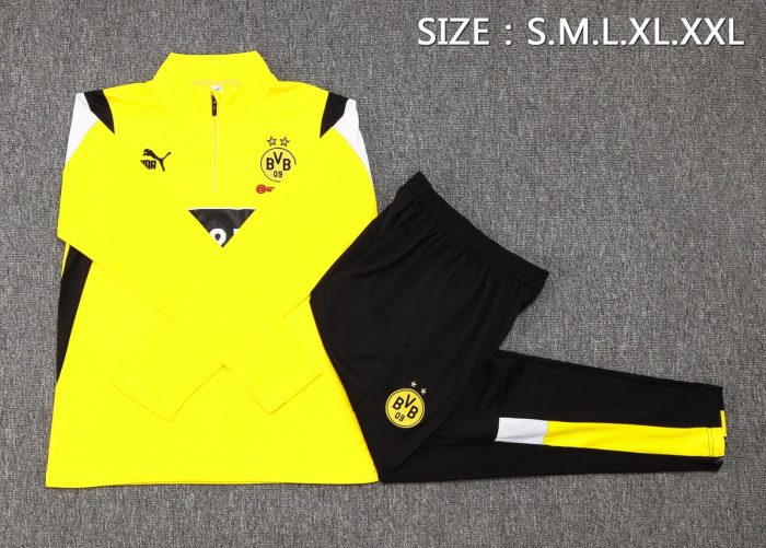 Borussia Dortmund 23-24 Half-Zip Yellow (White Black Shoulder) - 图片 2