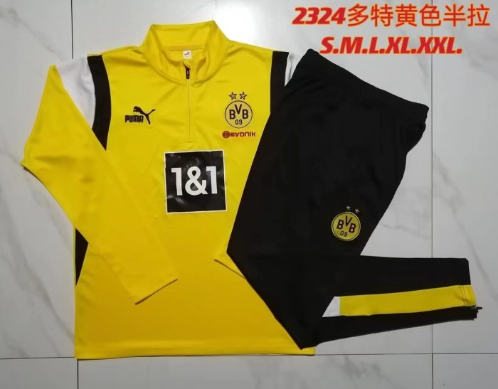 Borussia Dortmund 23-24 Half-Zip Yellow (White Black Shoulder) - 图片 9
