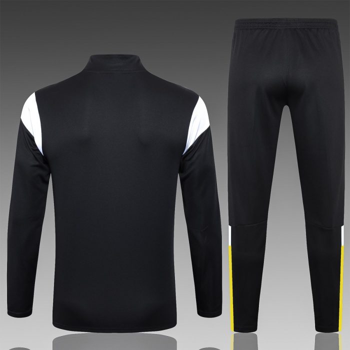 Borussia Dortmund 23-24 Half-Zip Jacket Black with White Yellow Shoulders - 图片 2