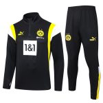 Borussia Dortmund 23-24 Half-Zip Jacket Black with White Yellow Shoulders - 图片 4