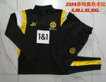 Borussia Dortmund 23-24 Half-Zip Jacket Black with White Yellow Shoulders - 图片 9