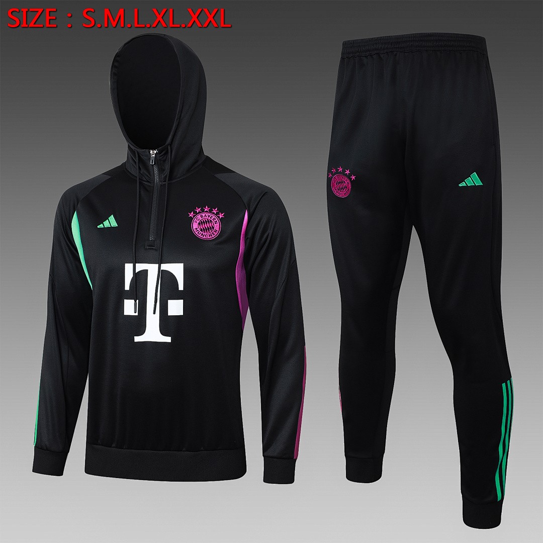 Bayern Munich 23-24 Half-Zip Hoodie Black