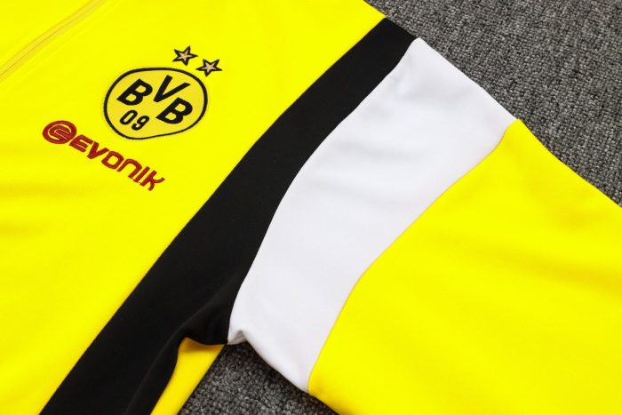 Borussia Dortmund 23-24 Yellow Long Zipper Jacket (White Black Shoulder) - 图片 5