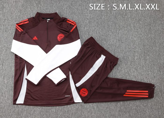 Bayern Munich 24-25 Half-Zip Jacket Red Brown - 图片 2