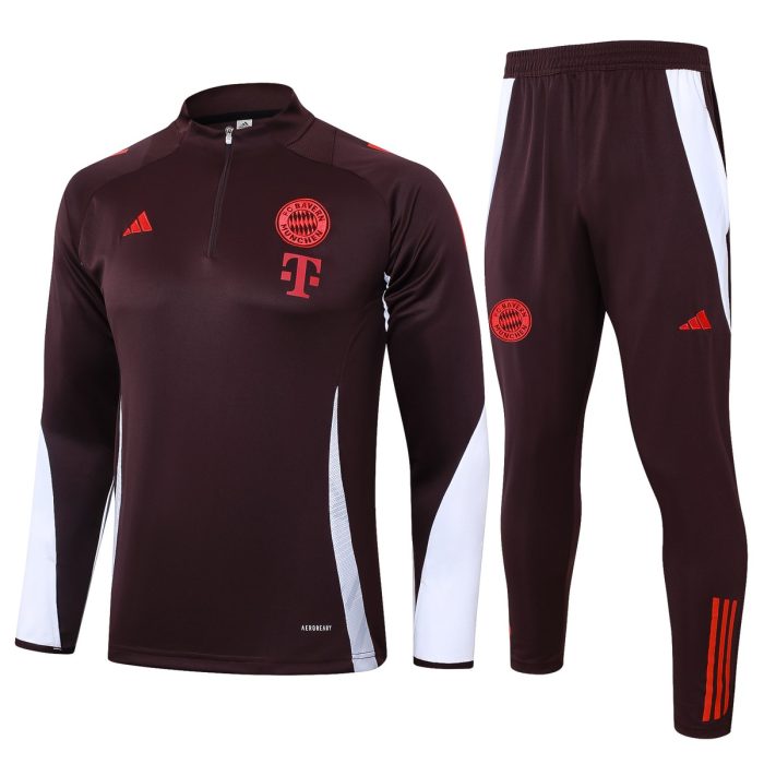 Bayern Munich 24-25 Half-Zip Jacket Red Brown - 图片 8