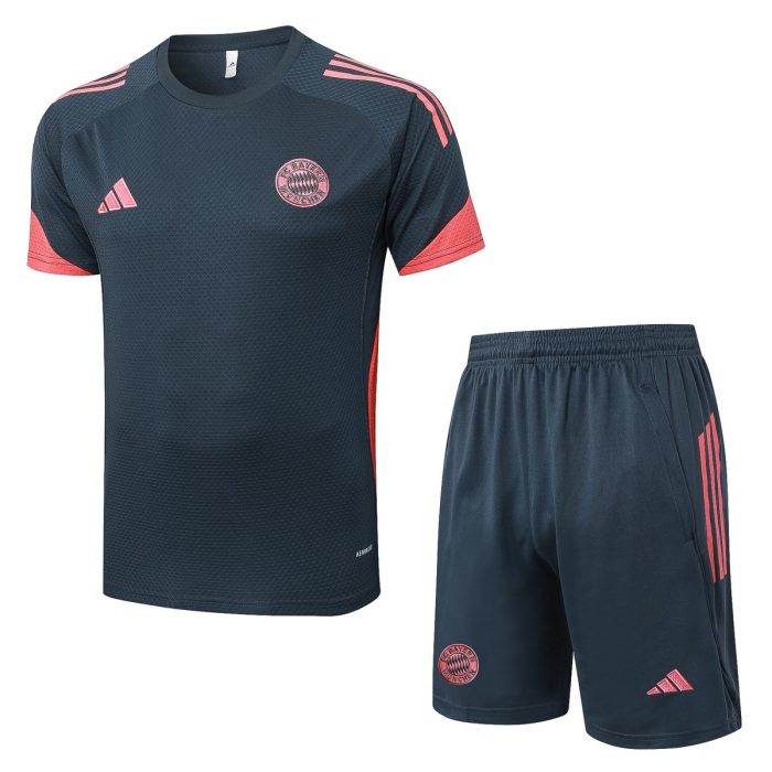 Bayern Munich Dark Gray Short Sleeve Training Suit - 图片 8