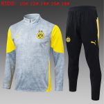 Borussia Dortmund Children's Half-Zip Jacket Light Grey Spray Print - 图片 2