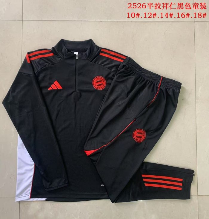 Bayern Munich 25/26 Half-Zip Black Kids - 图片 3