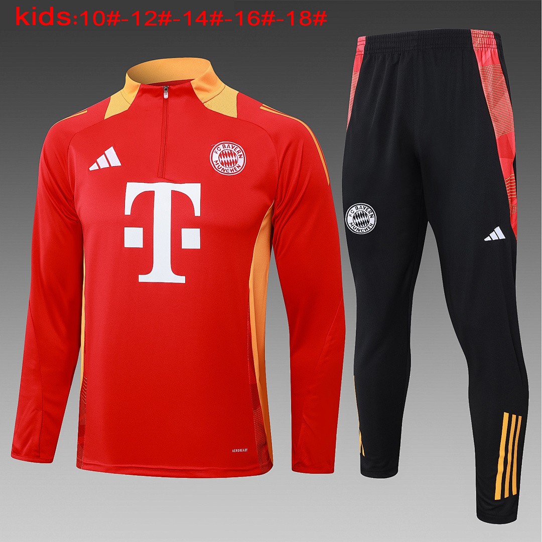 JER-6500_1 Bayern Munich 24-25 Half-Zip Red Kids - 图片 1