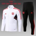 Bayern Munich 22/23 White Long Zip Jacket Kids