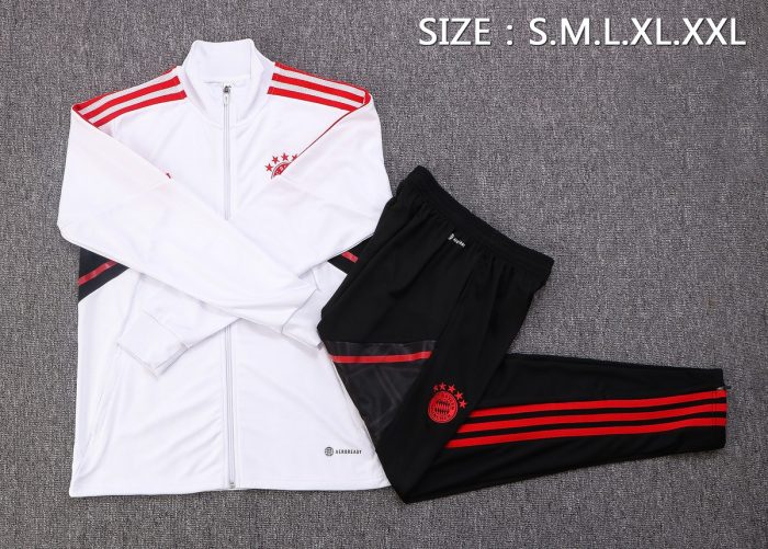 Bayern Munich 22/23 Long Zip Jacket White - 图片 2