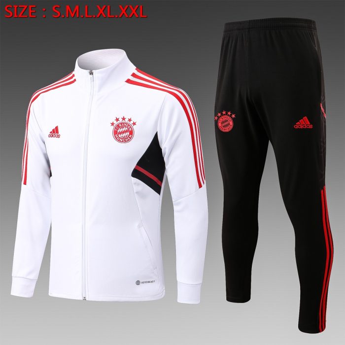 Bayern Munich 22/23 Long Zip Jacket White - 图片 8