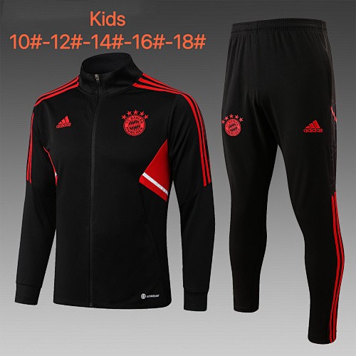 Bayern Munich 22/23 Black Children's Long Zipper Jacket