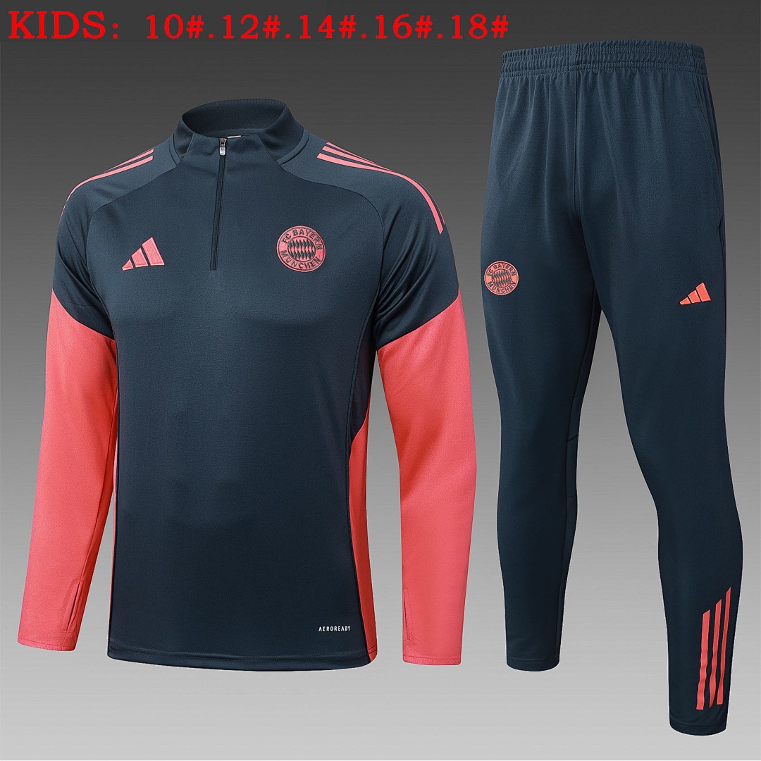 Bayern Munich Kids Gray Half-Zip Jacket