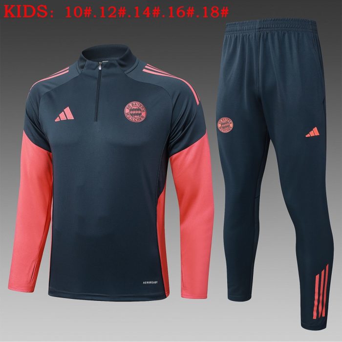 Bayern Munich Kids Gray Half-Zip Jacket - 图片 2