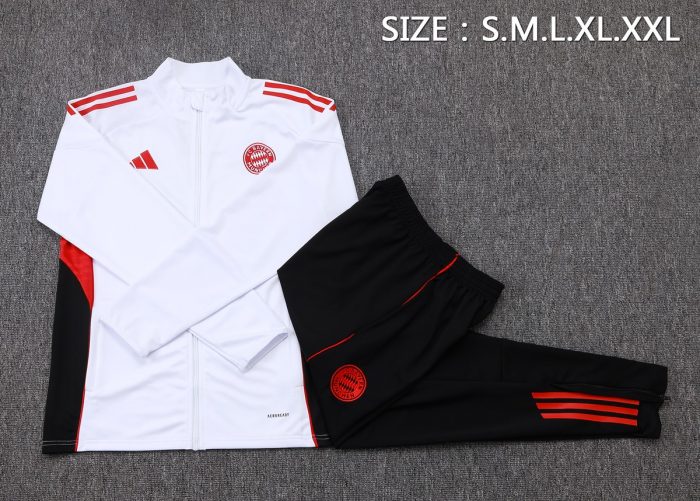 Bayern Munich White Long Zipper Jacket - 图片 2