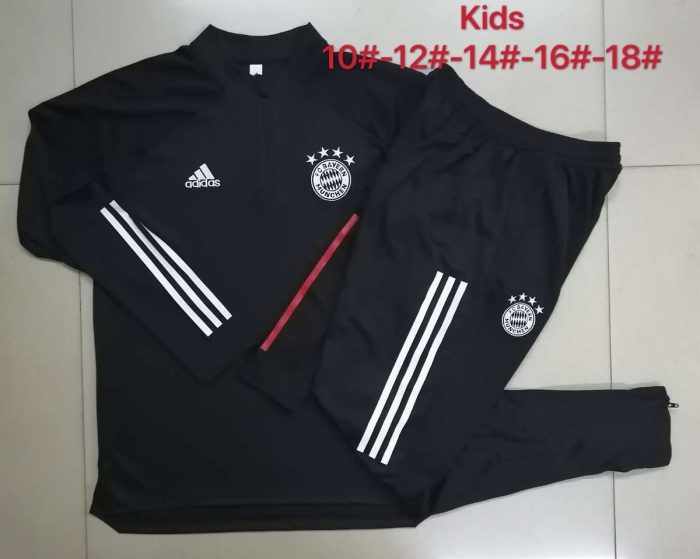 2021 Bayern Munich Black Half-Zip Jacket Kids - 图片 3