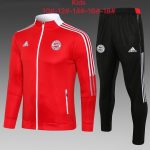 Bayern Munich 21-22 Red Children's Long Zipper Jacket - 图片 2