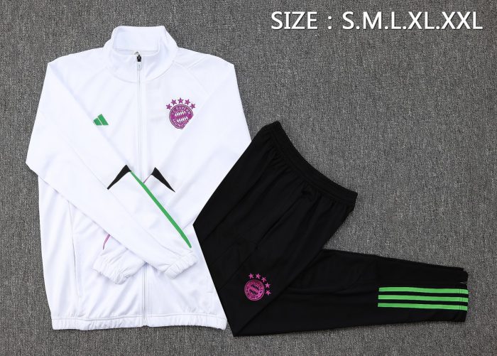Bayern Munich 23-24 Long Zip Jacket White - 图片 2